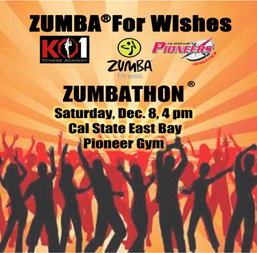 Poster promoting the CSUEB Zumba for Make-A-Wish Foundation.